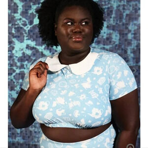 Hot Topic Disney Alice In Wonderland Collar Swim‎ Top Size 5x